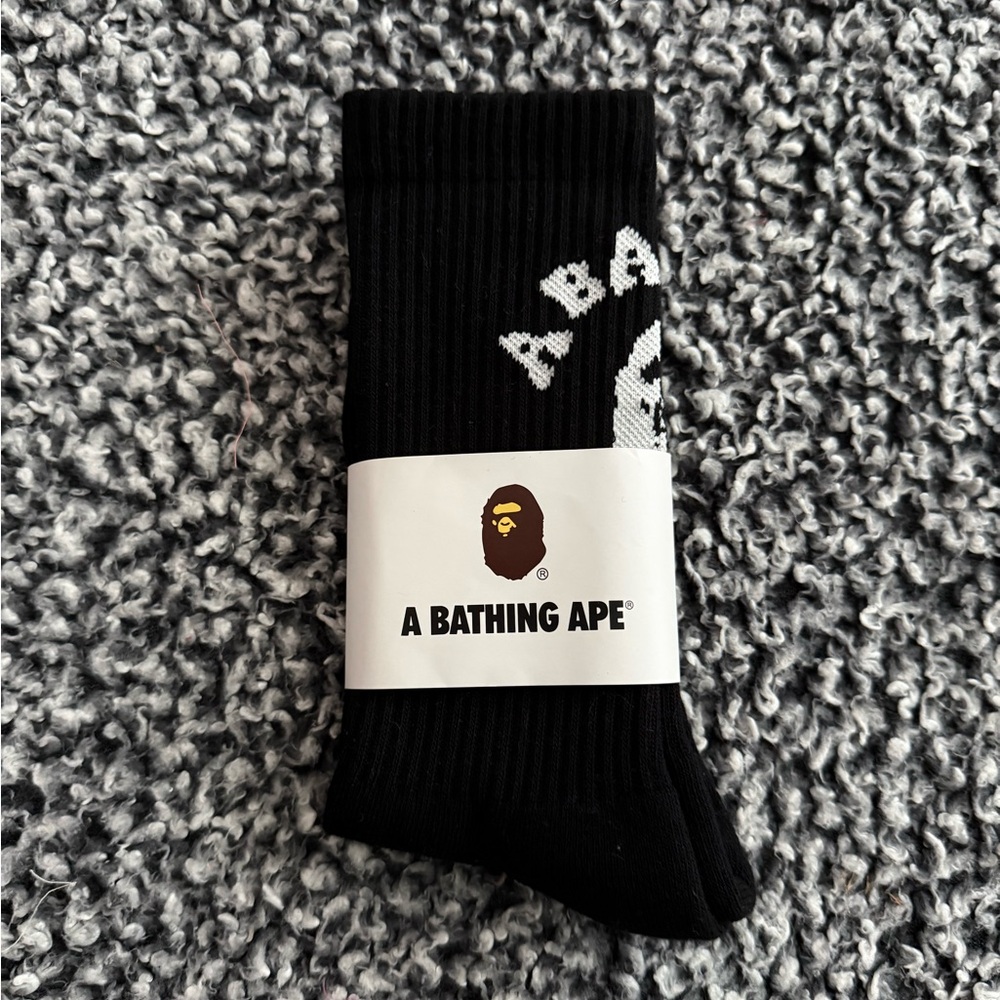 A Bathing Ape Socks, BAPE, Black, NEW